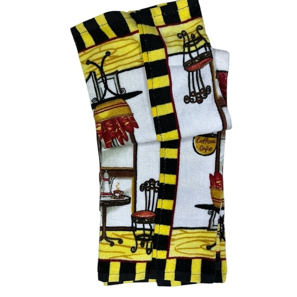 VIP Chef KitchenTowel Set Absorbent Cotton 2 Pieces Yellow Black 15 x 25 Inch - Picture 8 of 16